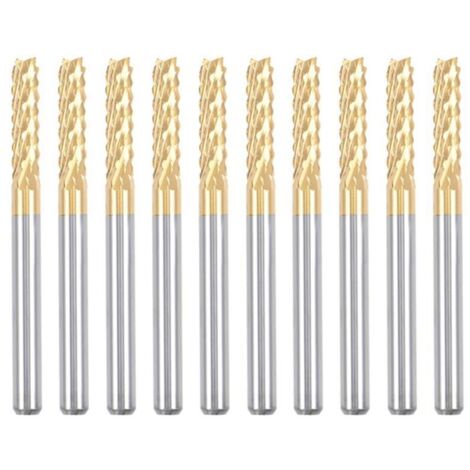 Frese per incisione in carburo di titanio, 10 pezzi, frese CNC per macchine PCB, gambo da 3 mm, rivestimento in titanio