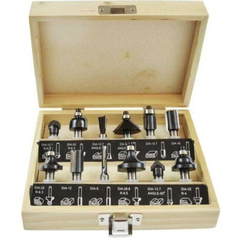 FRESE PER LEGNO AWTOOLS, SET DA 12, GAMBO DA 8 MM