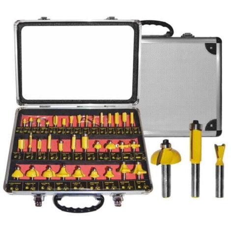 FRESE PER LEGNO AWTOOLS, SET DA 35 PEZZI, GAMBO DA 8 MM