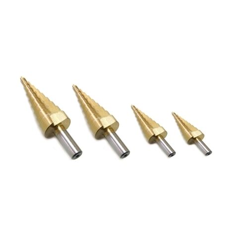 Frese/Punte coniche allargafori scalino/gradino set 4 pezzi 12 - 32 mm - Mod. A