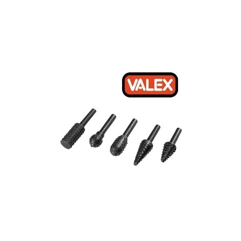 Frese/Punte/Raspe rotative professionali in metallo duro set 5 pezzi - Valex