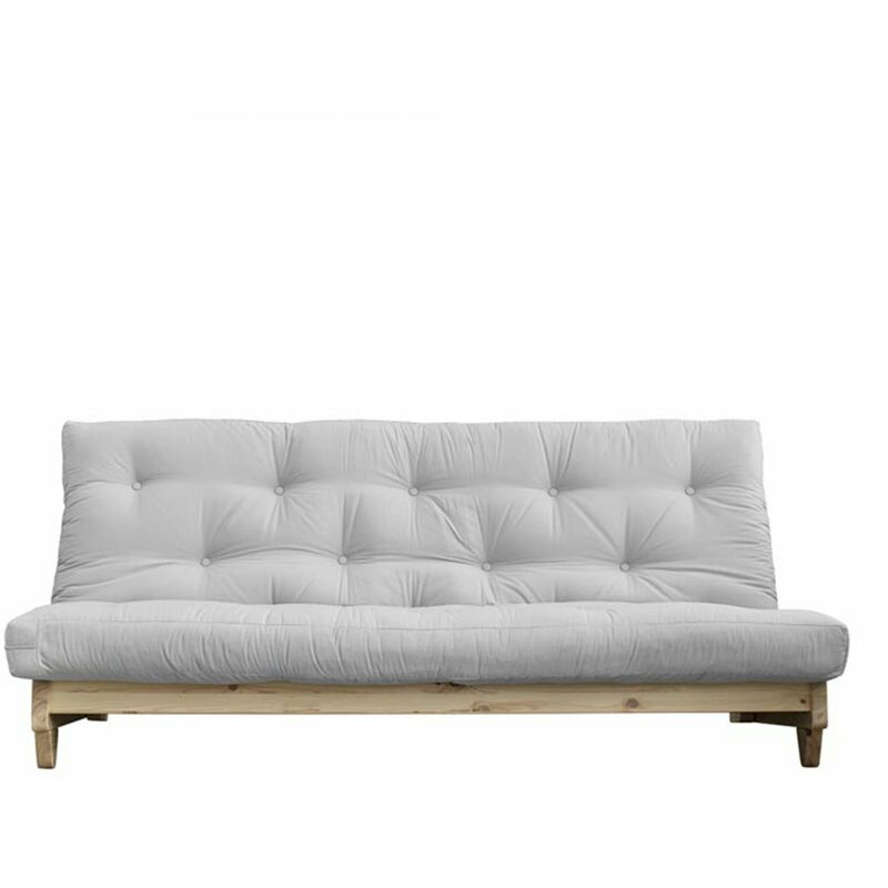 

Fresh: Sofá cama gris claro de madera natural para 2 personas - Gris