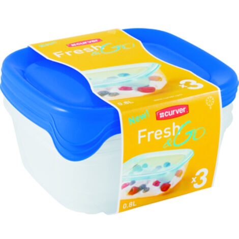 FRESH&GO-Behälter-Set 3x0,8l