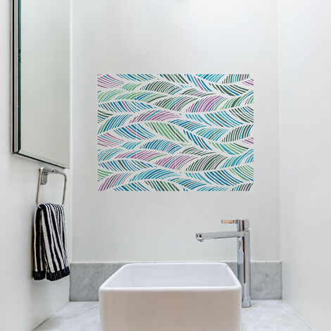Fresque adhésive décorative pour carrelage, 15 cm X 15 cm, x12, vagues multicouleurs, décoration intérieure.