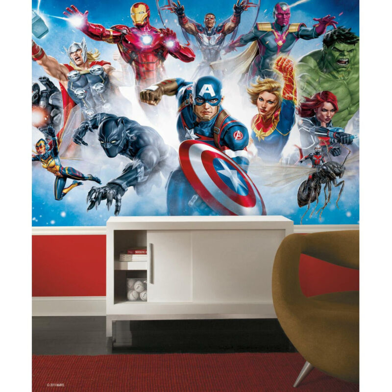 Papier peint panoramique auto-adhésif Avengers MARVEL- 3.2 m x 1.83 m