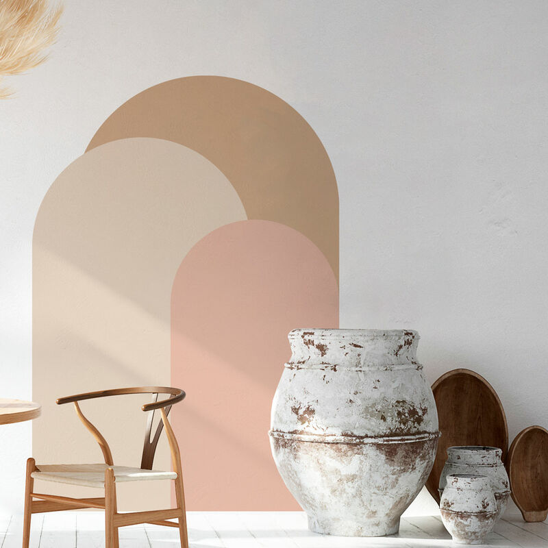 Papier peint intissé pré-encollé fresques géantes - TRIO DES ARCHES PASTELS - 85x60cm