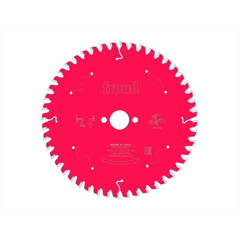 Freud F03FS10054 Wood Circular Saw Blade 165 x 20 x 1.4/1mm x 48T FRE03FS10054
