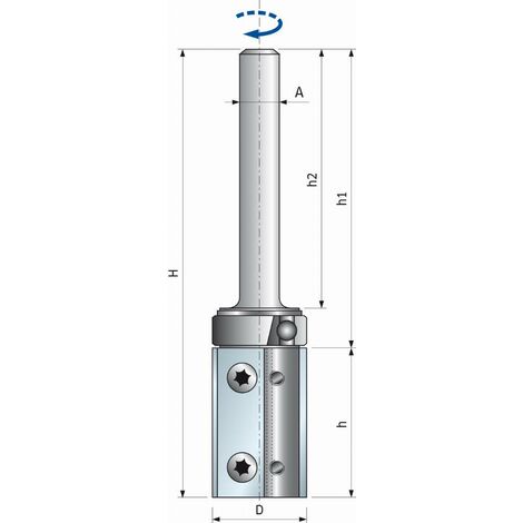 Fraise pour perceuse Ø19mm H30mm – Plaquettes interchangeables Q8 Z2 – F03FA13919 – Précision de contournage et finition – Freud - TG76MD