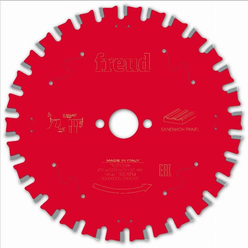 Lame pour scie circulaire portative FREUD - Ø165 2/1,6 AL20 Z30 TPB 0° - F03FS09853 -FR07X001H