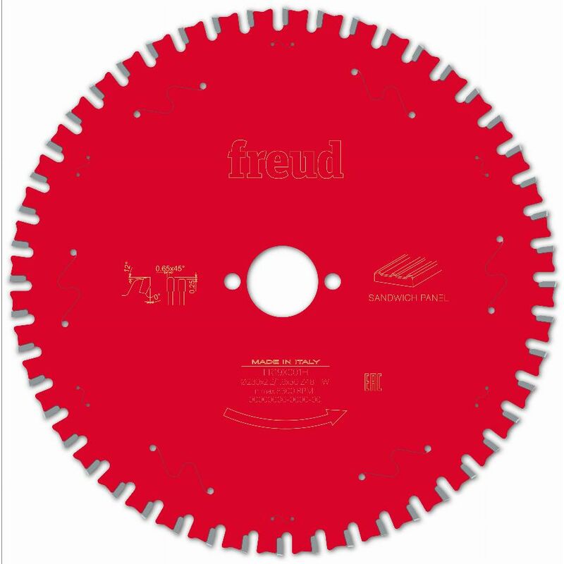 Lame pour scie circulaire portative FREUD - Ø230 2,2/1,8 AL30 Z48 TPB 0° - F03FS09856 -FR19X001H