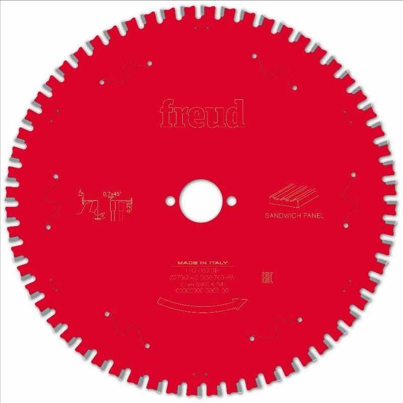 Freud - Lame pour scie circulaire portative Ø270 2,4/2 AL30 Z60 tpb 0° - F03FS09859 -FR27X001H