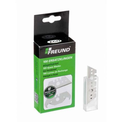 FREUND Trapezklinge, Eco Dispenser à 10 Stück im Umkarton à 100 Klingen 02300110