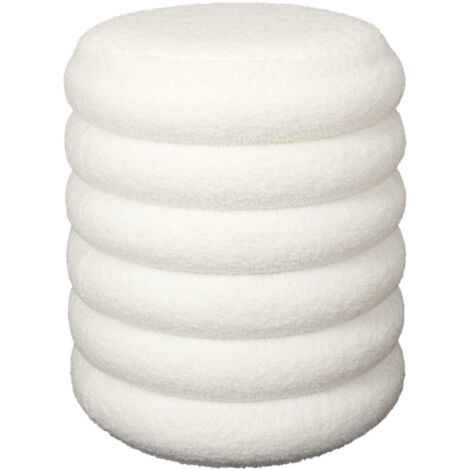 Freya PUF CON ALMACENAMIENTO, blanco, redondo, FELPA, escandinavo