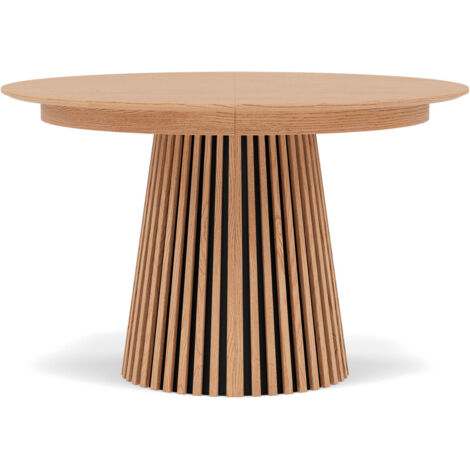 Freya - table à manger ronde extensible - bois - 4 à 8 personnes
