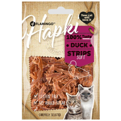 Friandise Hapki lamelles de canard pour chat 50 g sans gluten - Flamingo