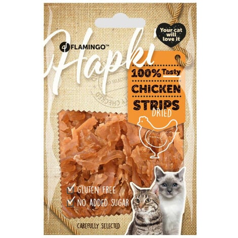 Friandise lamelles de poulet Hapki pour chat 50 g sans gluten - Flamingo