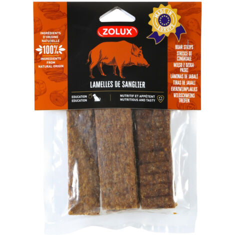 Friandises 5 lamelles de Sanglier 100 g pour chien - zolux
