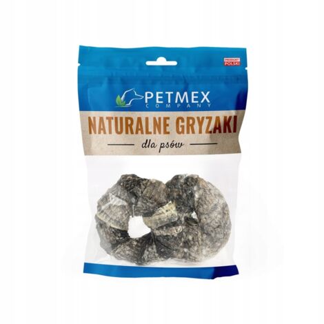 Friandises pour chiens, à mâcher, peau de morue séchée, anneaux Petmex, 100 g
