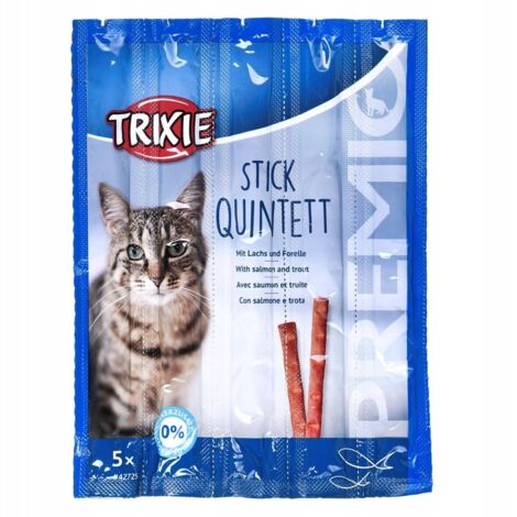 Friandises Premio Sticks Quintett avec saumon et truite 25 g pour chat - Trixie