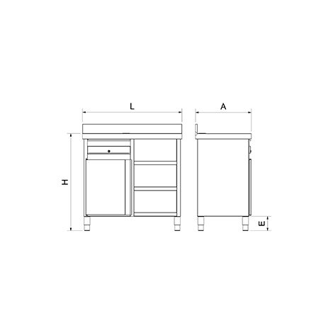 Cajón de almacenamiento para cápsulas Nespresso Diseño industrial Bambú y  acero ELIE Negro mate MSV