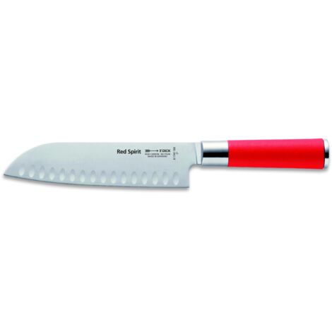 Friedrich Dick Red Spirit Kochmesser Santoku mit Kullenschliff, Klingenlänge 18 cm