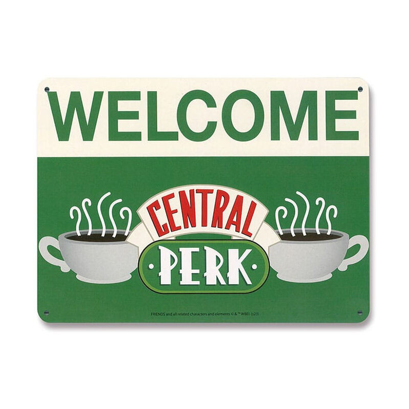 Friends panneau métal central perk welcome 15 x 21 cm Logoshirt