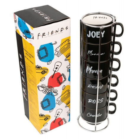 Friends Set aus 6 mehrfarbigen Tassen Porzellan 150 ml