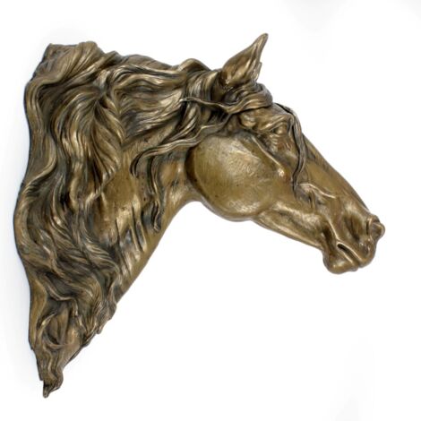 Friesenpferd I - exklusive Pferdestatuette für die Wand, luxuriöses Interior Design, einzigartige Edition von Art-Dog Figuren
