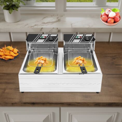 Friggitrice acciaio inossidabile 12L EF-82 IPX3, friggitrice elettrica professionale cucina industriale