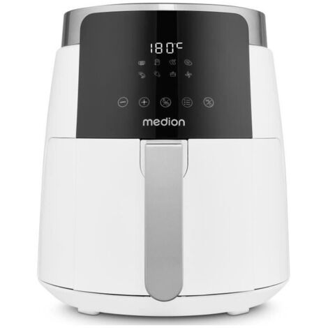 Friggitrice ad aria calda - MEDION - MD13030 - Digitale - Airfryer - 1500 watt - Timer 60 min - Fino a 200°C - 4,7 L - Bianco