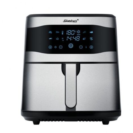 Friggitrice ad aria calda Steba HF 8000 Family XXL in acciaio inox e nero