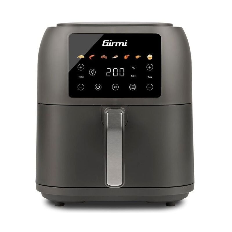 Girmi - FG92 ecofrit deep Friggitrice ad Aria Capacita' xxl 8 Litri 1700W bpa-pfoa free Contenitore antiaderente Display digitale con 7 programmi