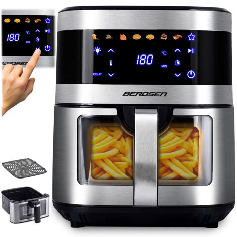 Friggitrice ad aria grande 9,1 l Berdsen 1700 W BD-656 argento