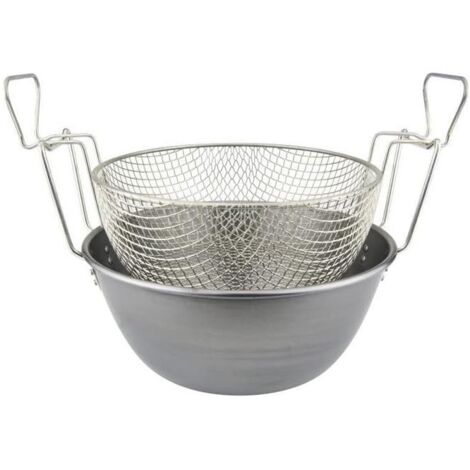 Friggitrice con cestello in ferro spazzolato Cm 36