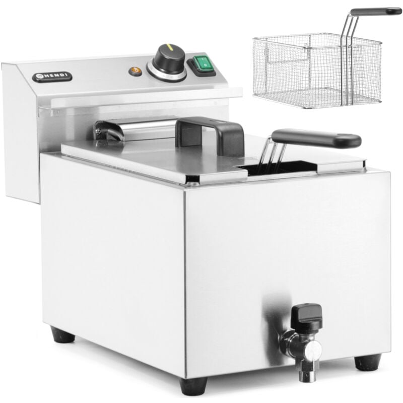 Image of Friggitrice elettrica orientabile con rubinetto di scarico 400 V 66000 W 10 l - Hendi 209424