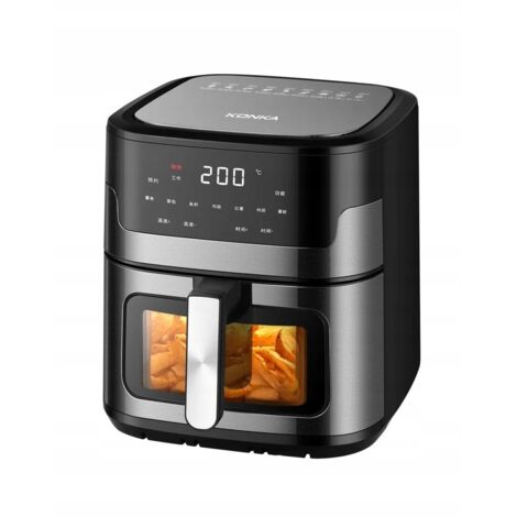 Friggitrice senza grassi 5,5 L 1500 W FRIGGITRICE AD ARIA GRANDE Forno XL FINESTRA 60 min