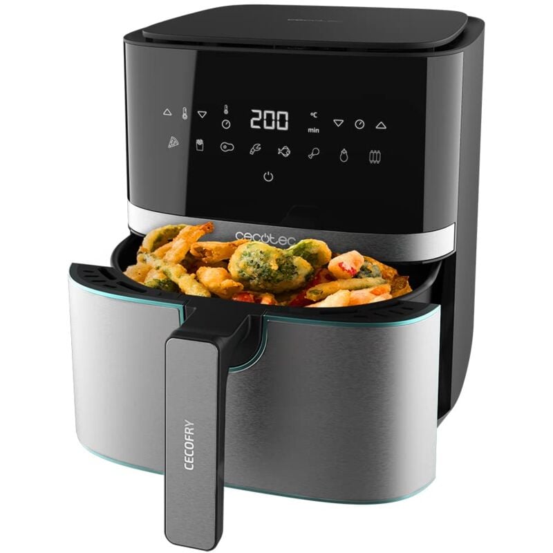 Image of Friggitrice ad Aria Cecofry Full Inox 5500 Pro. Air Fryer 1700 w, Capacità 5,5 l, Compatta e Digitale, Friggitrice Dietetica in Acciaio Inox, Senza