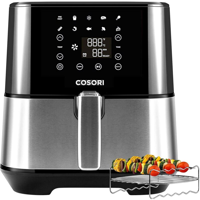 Cosori - Friggitrice ad Aria 5,5 Litri, Air Fryer Risparmio Energetico, con Accessori di Griglia, 9 Funzioni & Speciale Essicamento, 10 Ricette