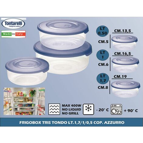 Tris Contenitori Frigo Box Quadrati Tontarelli Contenitore Plastica Scatola