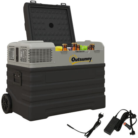 Frigo de voiture. Plus cool. mobile. 56L -20°C à 20°C. 69x43x54cm. Noir/Gris