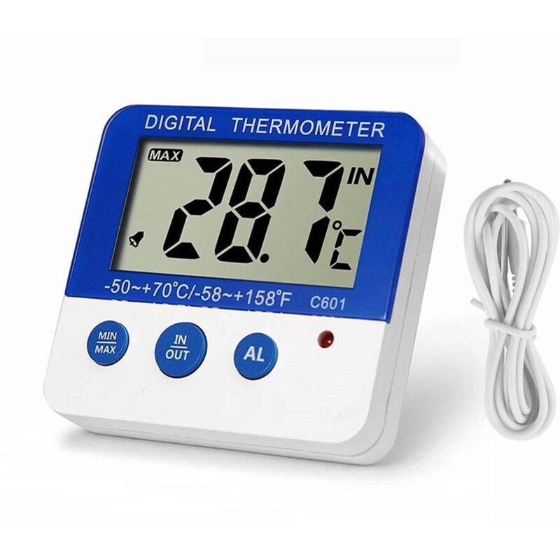 Frigo thermomètre congélateur mémoire Max/Min alarmes haute et basse température réglages avec indicateur LED thermomètre frigorifique numérique avec