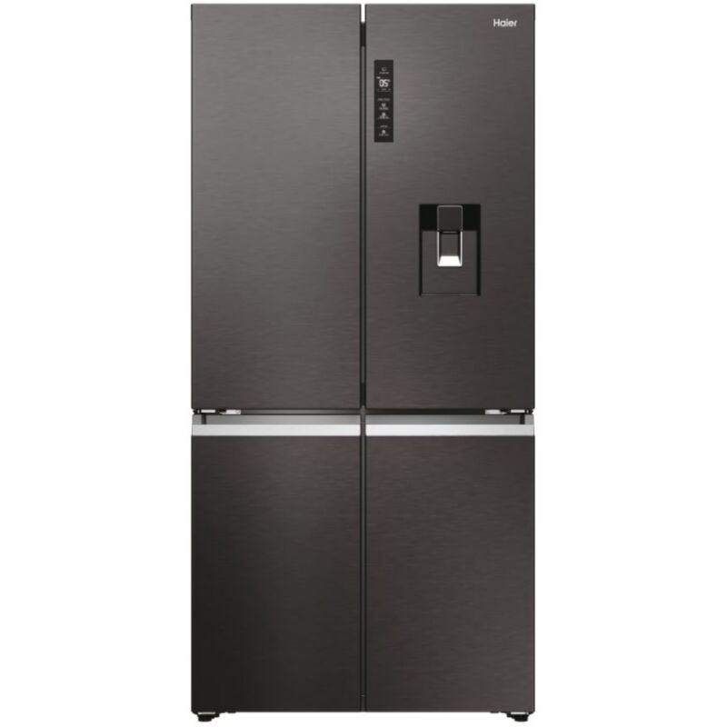 Haier HCR79F19EHMD Frigorifero side by side quattro porte642 litri No Frost luci LED Classe E Inox scuro