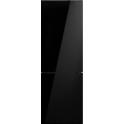 Frigorifero combinato Sharp SJNBA31IEBGD 230 lt No Frost con estetica glass nero classe D