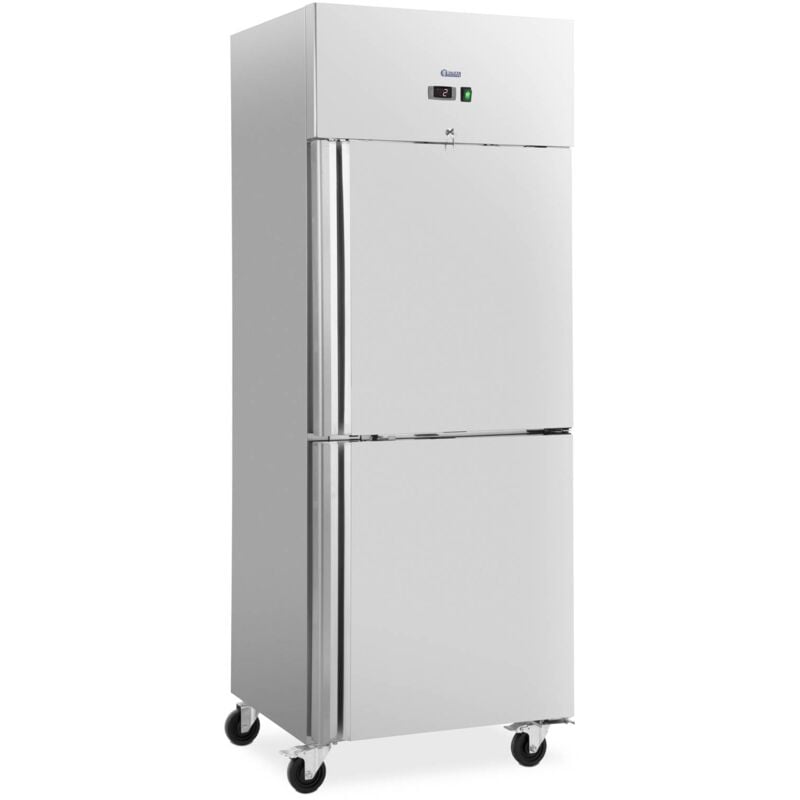 Image of Royal Catering - Frigorifero professionale - 373 l - Acciaio inox - 2 porte - 4 ruote - Serratura porta Armadio frigo Frigorifero verticale