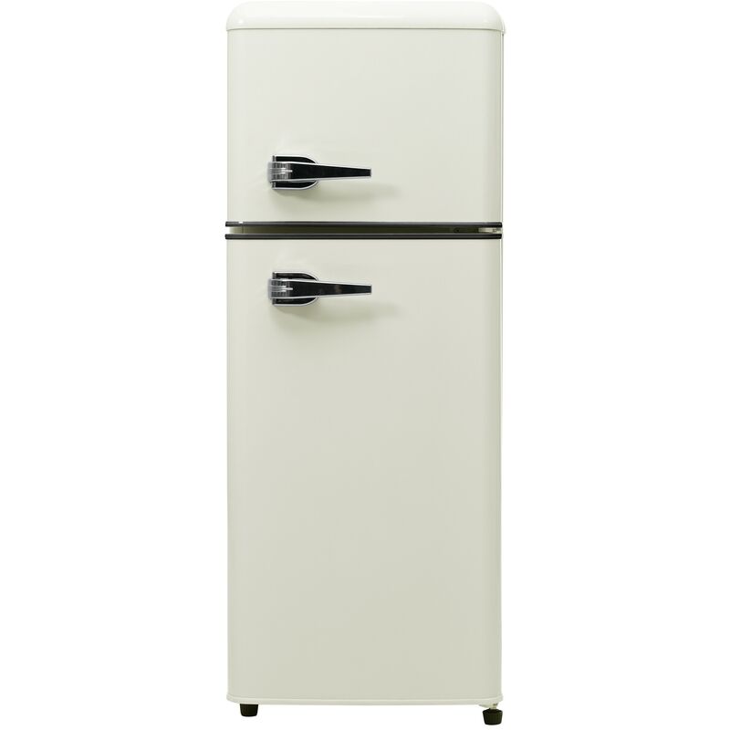 Image of Okwish - Frigo retrò. Combinazione frigo-congelatore, alta 105,5 cm, larga 41 cm, a due porte, con volume totale 92 litri, volume congelatore 28