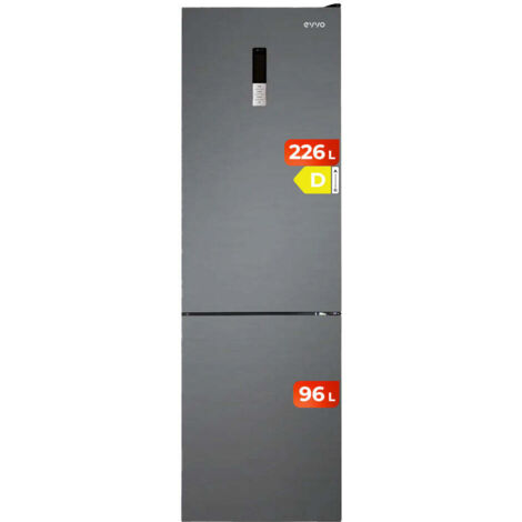 Frigorífico Combi EVVO F55, 226 l + 96 l, Dark Inox, Total No Frost