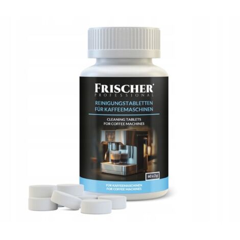 FRISCHER PROFESSIONAL 60 Tabletten de Reinigung für Kaffeemaschinen de und Kaffeevollautomaten  Tabs dede Reinigung für Krups, Melitta, Siemens, EQ Series, Sage, Philips, Saeco, Jura