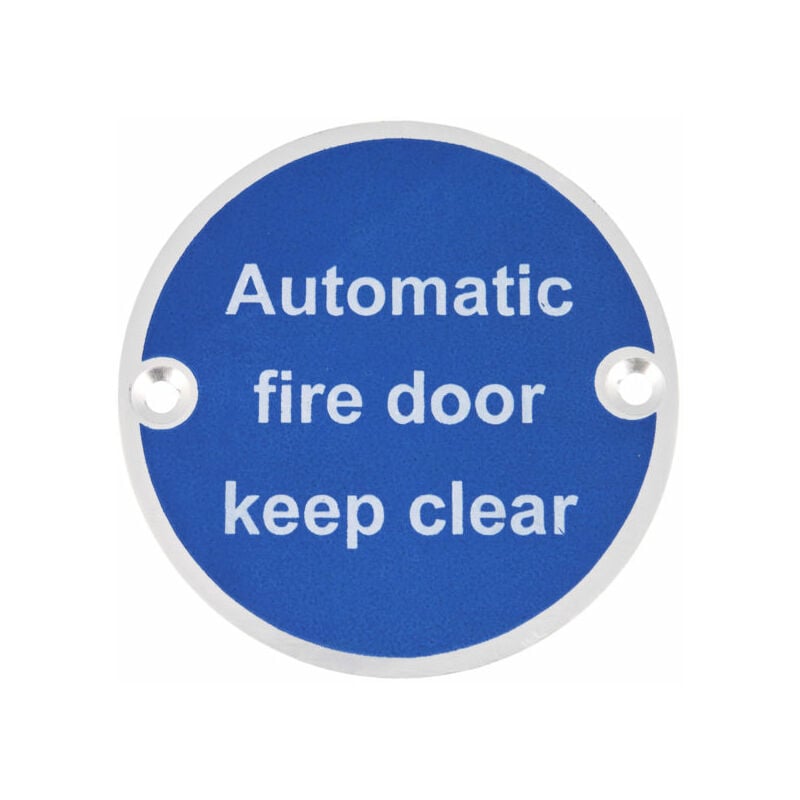 George Boyd - Frisco Automatic Fire Door Keep Clear Symbol 75mm FD60 Satin Aluminium