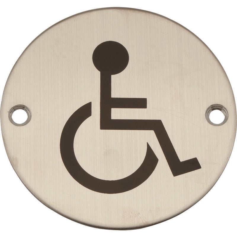 George Boyd - Frisco Disabled Symbol FD60 75mm Satin Stainless Steel - Grey