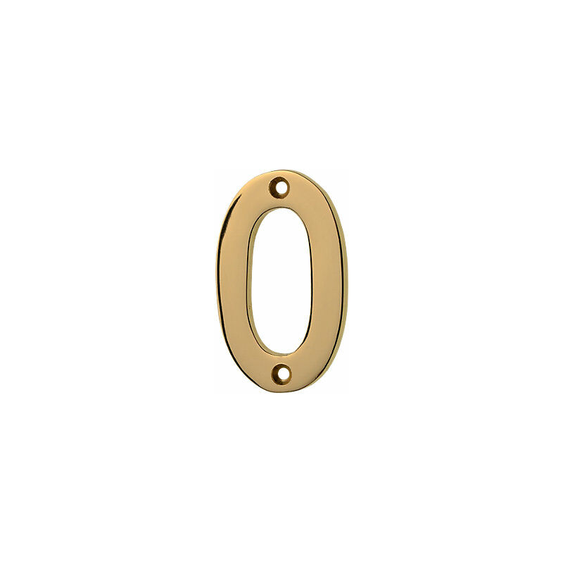 Frisco Eclipse Numeral '0' Face Fix 76mm l Polished Brass - Yellow